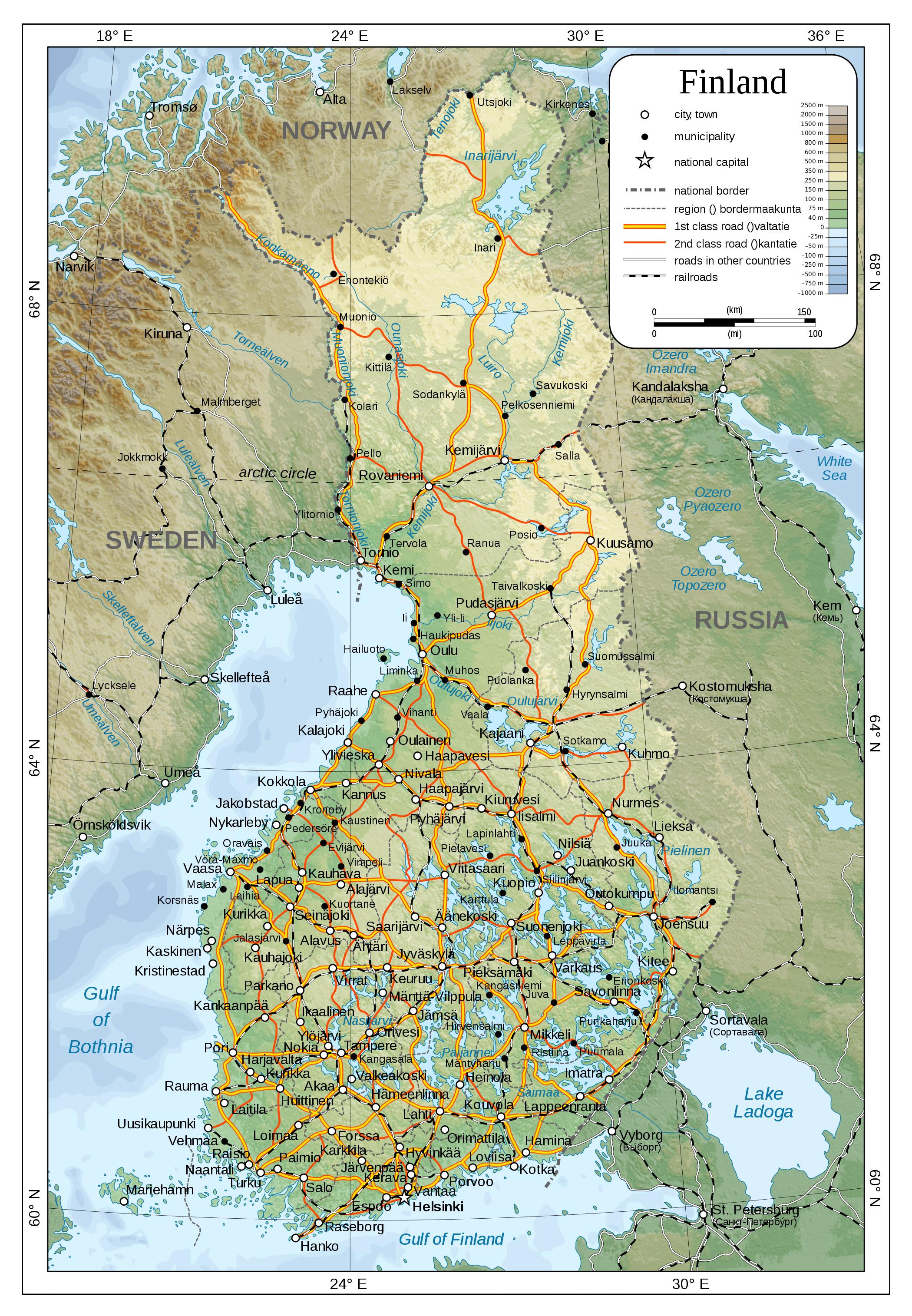 Cartina Finlandia