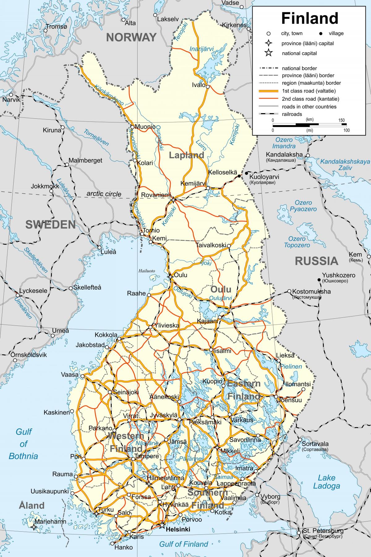 Detailed Political Map Of Finland Ezilon Maps - Gambaran