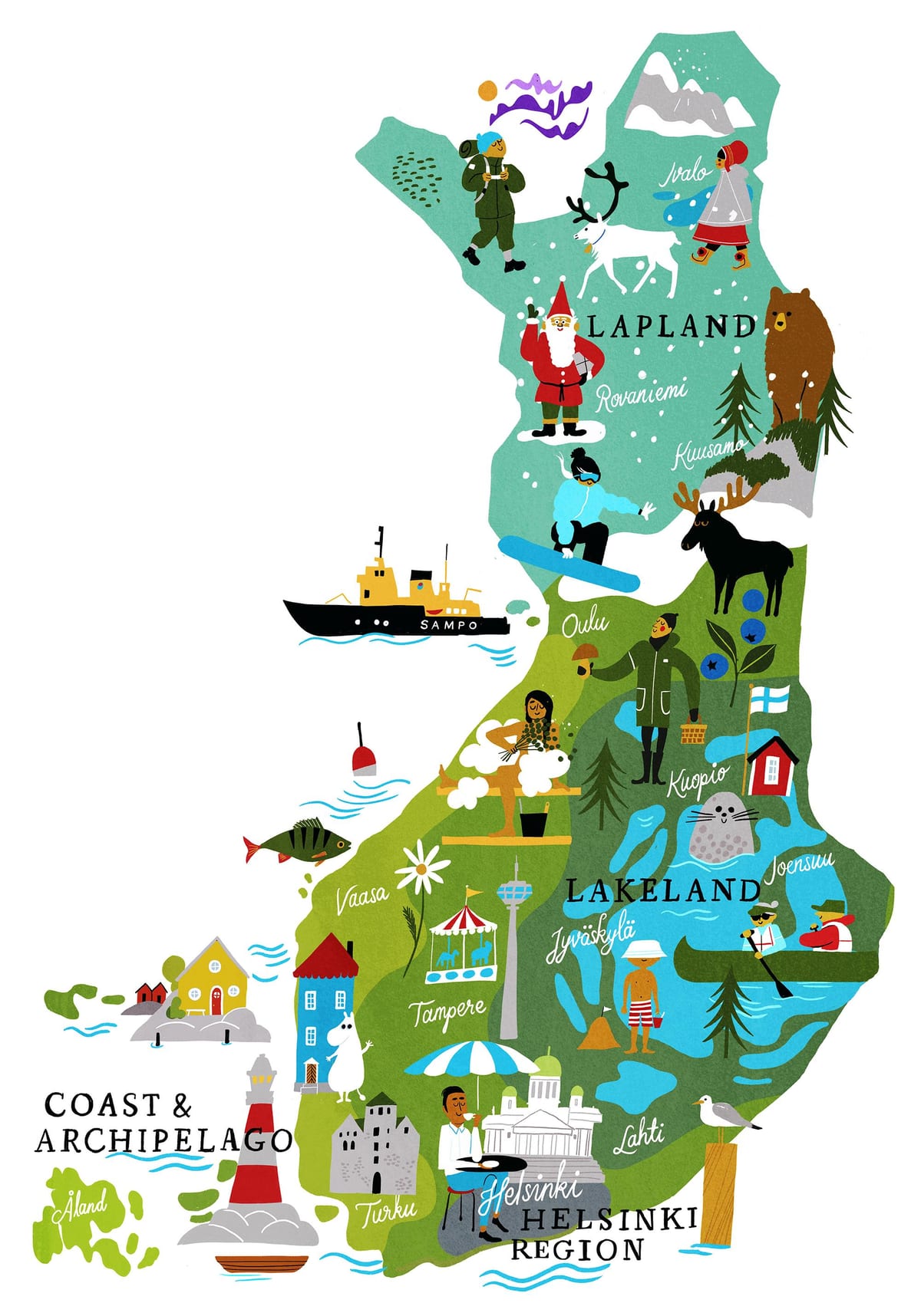 Finlandia di viaggio mappa