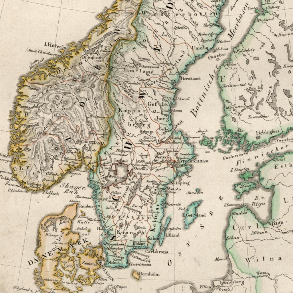 Mappa di vecchia Finlandia