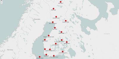 Mappa di aeroporti Finlandia