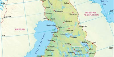 Mappa della Finlandia, geografia