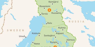 Mappa di Finlandia laghi
