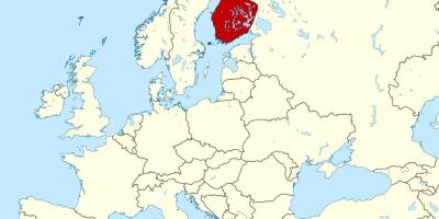 Mappa del mondo che mostra la Finlandia