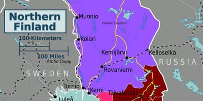 Mappa del nord della Finlandia