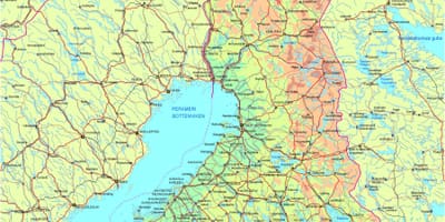 Mappa di Finlandia strada